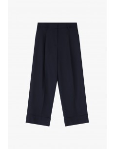 Imperial Femme pantalon cropp a pinces coloris Bleu Marine