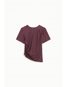 Imperial Femme T-shirt drapé Bordeaux Imperial Femme T-shirt drapé Bordeaux