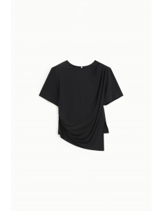 Imperial Femme T-shirt drapé Noir Imperial Femme T-shirt drapé Noir