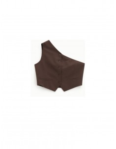 Imperial Femme Gilet asymetrique Chocolat Imperial Femme Gilet asymetrique Chocolat