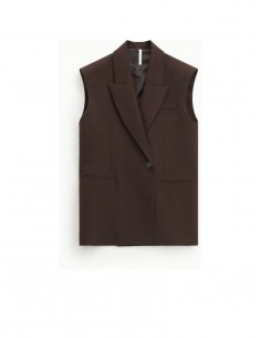 Imperial Femme Gilet oversize Chocolat fendu dos Imperial Femme Gilet oversize Chocolat fendu dos