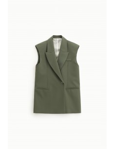 Imperial Femme Gilet oversize Kaki fendu dos Imperial Femme Gilet oversize Kaki fendu dos