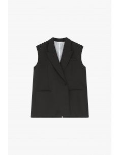 Imperial Femme Gilet oversize Noir fendu dos Imperial Femme Gilet oversize Noir fendu dos
