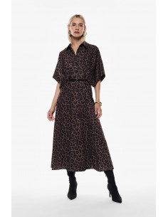 Imperial Femme Robe à manches chauve-souris imprimé Leopard Imperial Femme Robe à manches chauve-souris imprimé Leopard