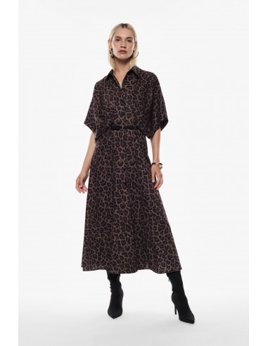 Imperial Femme Robe à manches chauve-souris imprimé Leopard