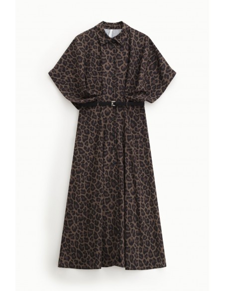 Imperial Femme Robe à manches chauve-souris imprimé Leopard