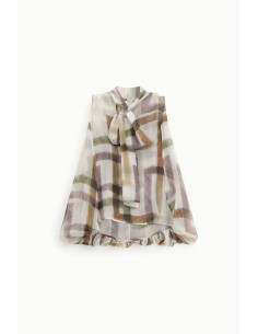 Imperial Femme Blouse sans manches en voile Imprimé Graphique Imperial Femme Blouse sans manches en voile Imprimé Graphique