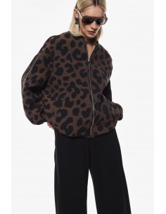 Imperial Femme blouson Teddy oversize à motif leopard Imperial Femme blouson Teddy oversize à motif leopard