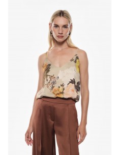 Imperial Femme caraco en satin imprimé Floral