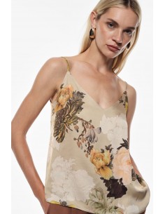 Imperial Femme caraco en satin imprimé Floral Imperial Femme caraco en satin imprimé Floral