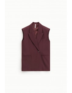 Imperial Femme Gilet oversize Prune fendu dos