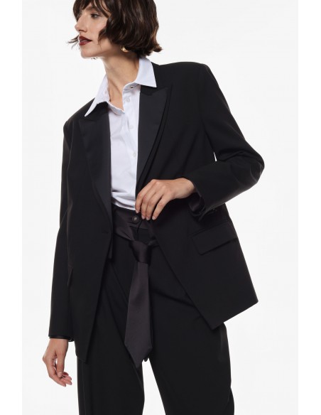 Imperial Femme blazer de smoking noir forme oversize