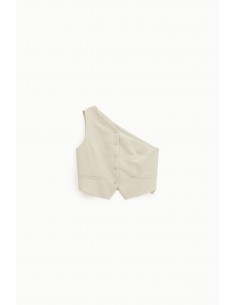 Imperial Femme Gilet asymetrique ecru Imperial Femme Gilet asymetrique ecru