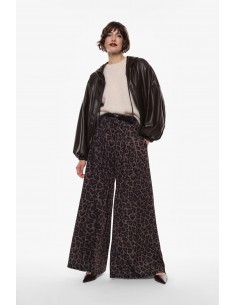 Imperial Femme Pantalon Palazzo imprimé leopard