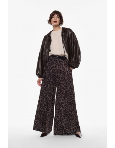 Imperial Femme Pantalon Palazzo imprimé leopard