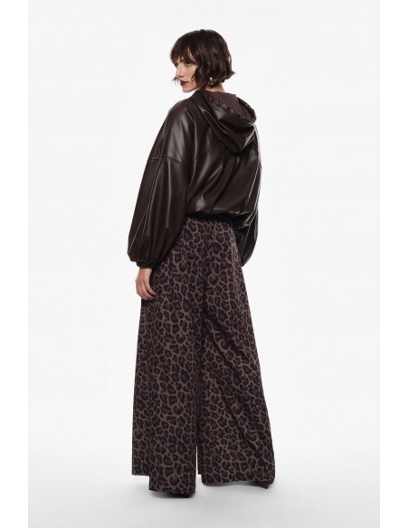 Imperial Femme Pantalon Palazzo imprimé leopard