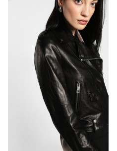Imperial femme blouson en cuir Prune type perfecto Imperial femme blouson en cuir Prune type perfecto