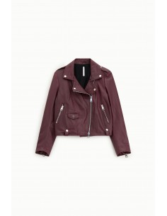 Imperial femme blouson en cuir Prune type perfecto Imperial femme blouson en cuir Prune type perfecto