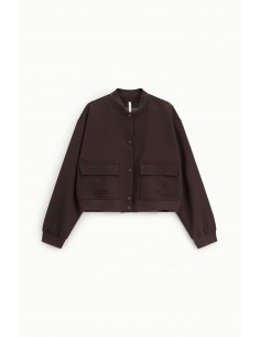 Imperial Femme blouson teddy en crepe Chocolat