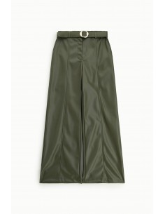 Imperial Femme Pantalon en cuir vegan coloris Kaki Imperial Femme Pantalon en cuir vegan coloris Kaki