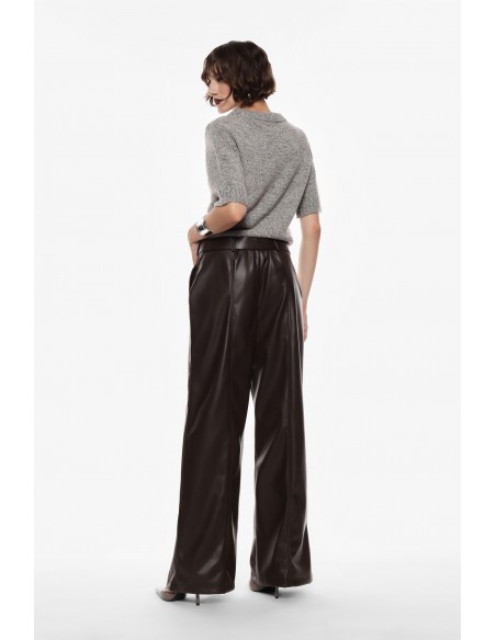 Imperial Femme Pantalon en cuir vegan coloris noir Imperial Femme Pantalon en cuir vegan coloris noir