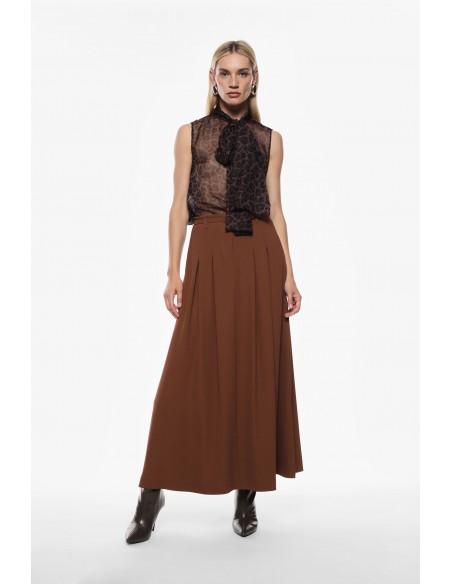 Imperial Femme Jupe a godets en crepe Noir