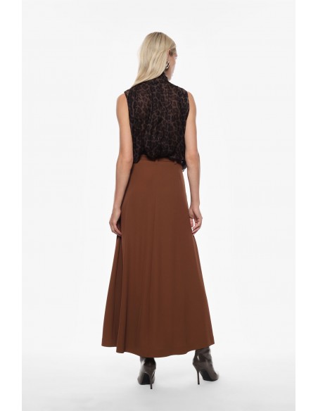 Imperial Femme Jupe a godets en crepe Noir