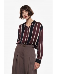 Imperial Femme chemisier en crepe satin à rayures pyjama