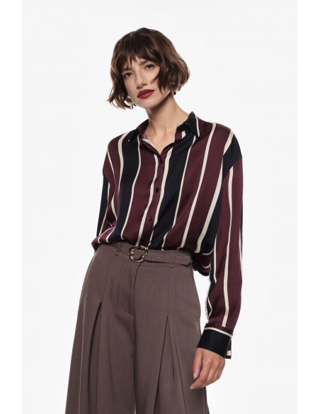 Imperial Femme chemisier en crepe satin à rayures pyjama