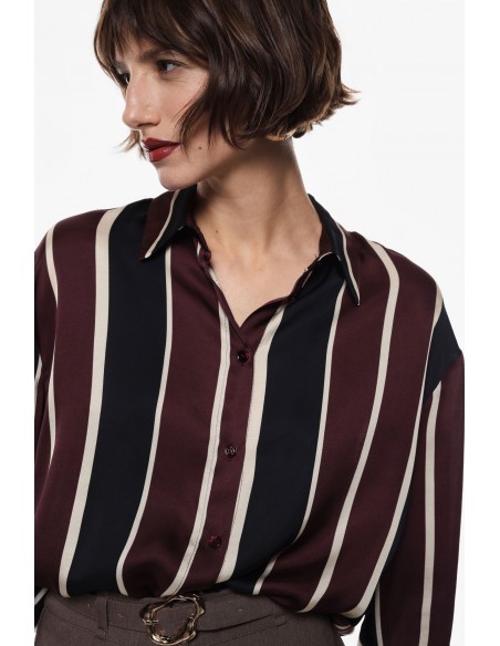 Imperial Femme chemisier en crepe satin à rayures pyjama