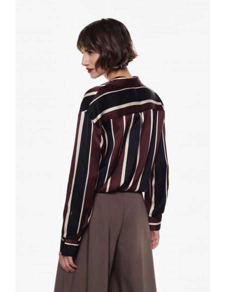 Imperial Femme chemisier en crepe satin à rayures pyjama