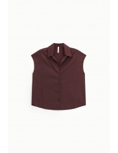 Imperial Femme chemisier fluide sans manches en satin Prune Imperial Femme chemisier fluide sans manches en satin Prune