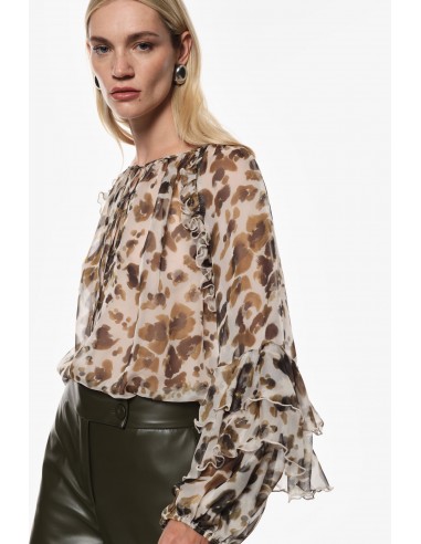 Imperial Femme Blouse a manches longues en voile Imprimé