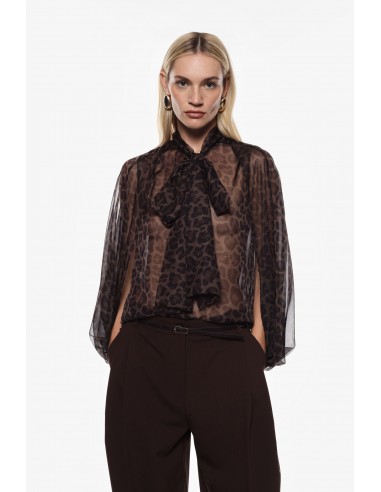 Imperial Femme Blouse sans manches en voile leopard