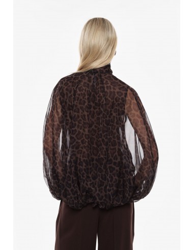Imperial Femme Blouse sans manches en voile leopard