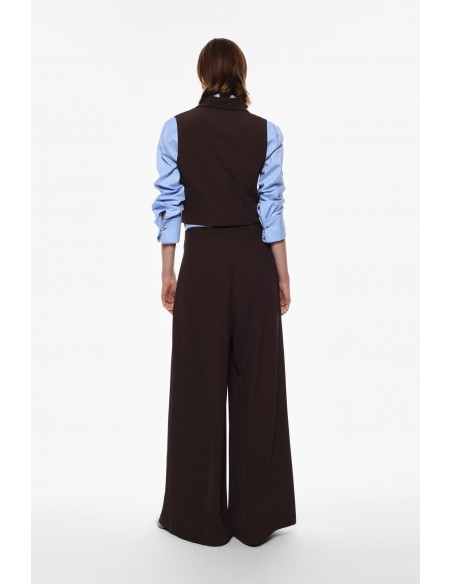 Imperial Femme pantalon Palazzo à pinces Chocolat