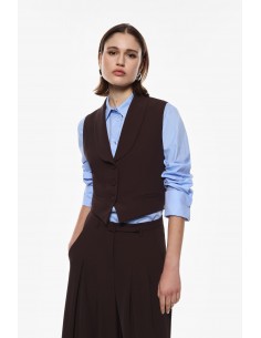 Imperial femme Gilet a revers Chale coloris Chocolat