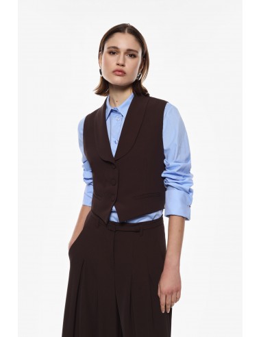 Imperial femme Gilet a revers Chale coloris Chocolat