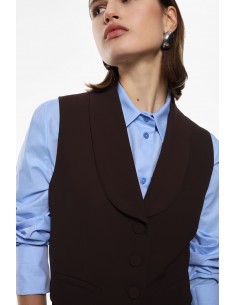 Imperial femme Gilet a revers Chale coloris Chocolat Imperial femme Gilet a revers Chale coloris Chocolat
