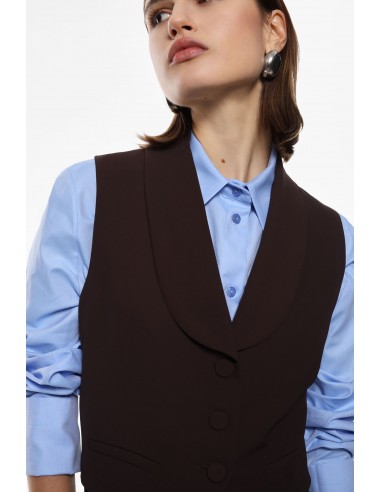 Imperial femme Gilet a revers Chale coloris Chocolat