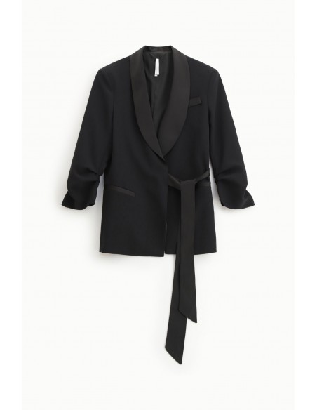 Imperial Femme Blazer de smoking Noir croisé cache-coeur