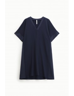 Imperial femme Robe courte Bleu Marine en crepe et satin Imperial femme Robe courte Bleu Marine en crepe et satin