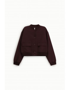 Imperial Femme blouson teddy en crepe Prune Imperial Femme blouson teddy en crepe Prune