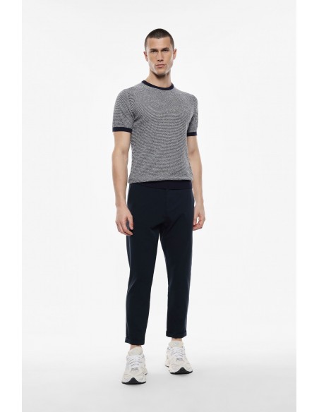 Imperial homme pantalon Chino ecru à revers