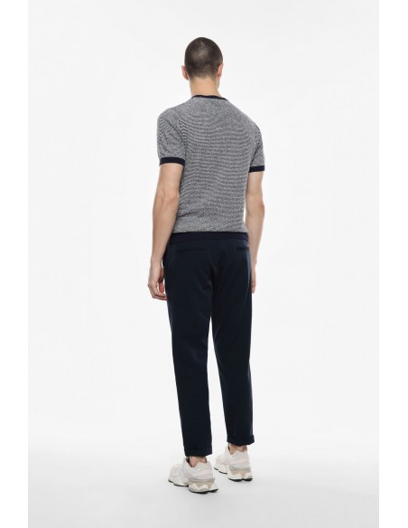 Imperial homme pantalon Chino ecru à revers