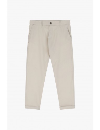 Imperial homme pantalon Chino ecru à revers