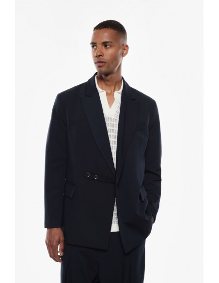 Imperial Homme blazer bleu marine oversize à sangle en drap