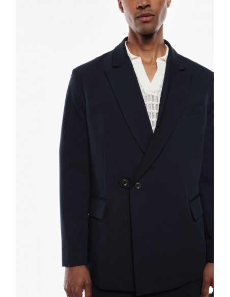 Imperial Homme blazer bleu marine oversize à sangle en drap