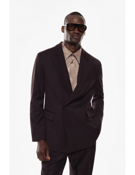 Imperial Homme blazer marron oversize à sangle en drap