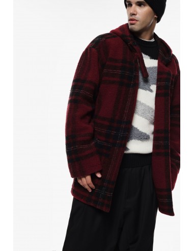 Imperial Homme veste bordeaux a carreaux et capuche